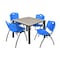 Kee Kee Square Table & Chair Set, Wood, Metal, Plastic Top, Maple TB3636PLBPBK47BE - alternate 1
